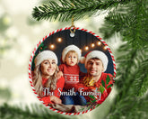 Family Christmas Ornaments, Family Christmas Tree Decorations, Personalised Family Name Photo Ornament, MDF Christmas Ornament, Family Gifts - Craftellery